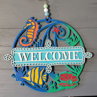 Under the Sea Wall Decor, Beach House Decor, Coastal Accents, 3D Layered, Sea Life, vacation rental decor, Wood Wall Art