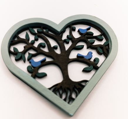 Handmade Tree of Life Wood Refrigerator Magnet Laser Cut & hand painted - Garden Plant Lover Gift - Sprouting Expressions