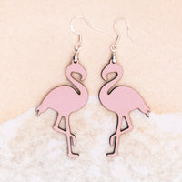 Flamingo Earrings, Dangle Earrings, Patternply Earrings, Handmade Laser Cut jewelry - Sprouting Expressions
