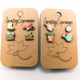 Garden Stud Earrings, Cute stud earring sets, mix and match tiny stud earrings  - Garden Lover Gift