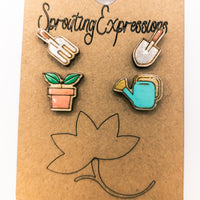 Garden Stud Earrings, Cute stud earring sets, mix and match tiny stud earrings  - Garden Lover Gift
