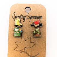 Garden Stud Earrings, Cute stud earring sets, mix and match tiny stud earrings  - Garden Lover Gift