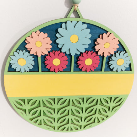 Spring Flowers Welcome Sign - Wooden Mandala Wall Decor Hanging - 3 layer Handmade - Sprouting Expressions