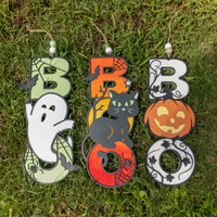 Halloween Ghost door hanger, Pumpkin sign, Boo wall sign, Autumn decoration, Halloween Decor, Fall Decor, Bats, Cobwebs