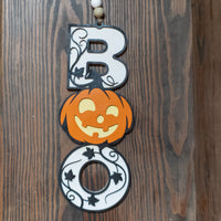 Halloween Ghost door hanger, Pumpkin sign, Boo wall sign, Autumn decoration, Halloween Decor, Fall Decor, Bats, Cobwebs