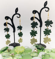 St. Patrick's Day Handmade Laser Cut earrings Green Shamrocks - Irish Green