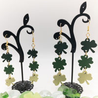 St. Patrick's Day Handmade Laser Cut earrings Green Shamrocks - Irish Green