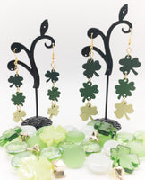 St. Patrick's Day Handmade Laser Cut earrings Green Shamrocks - Irish Green