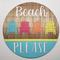 Beach Shiplap Sign - Handmade Wooden layered sign with Adirondack Chairs - Coastal Colors - Sprouting Expressions