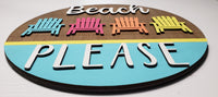 Beach Shiplap Sign - Handmade Wooden layered sign with Adirondack Chairs - Coastal Colors - Sprouting Expressions