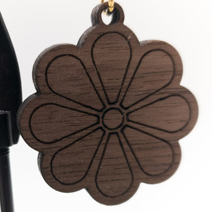 Garden Flower Daisy Handmade Laser Cut dangle earrings walnut wood veneer Very Lightweight Plant Lover Gift