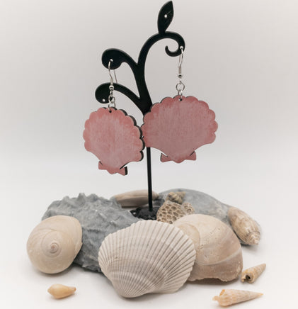 Shell Seashell Earrings Handmade Laser Cut wood dangle earrings Sea Ocean Lover Gift