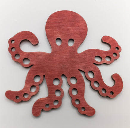 Handmade Octopus Wood Refrigerator Magnet Laser Cut & hand painted - Ocean Beach Lover Gift