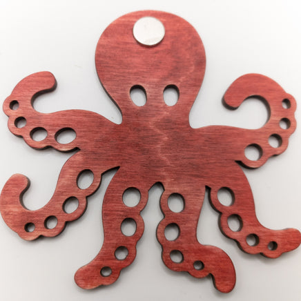 Handmade Octopus Wood Refrigerator Magnet Laser Cut & hand painted - Ocean Beach Lover Gift