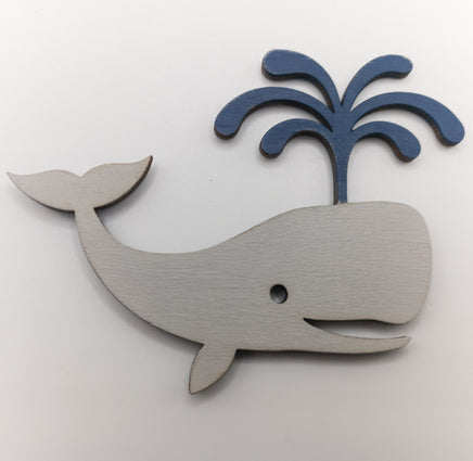 Handmade Whale Wood Refrigerator Magnet Laser Cut & hand painted - Ocean Beach Lover Gift