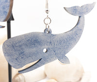 Large Whale - Wood Dangle earrings - Handmade Laser Cut jewelry  - Ocean Beach Sea - Sprouting Expressions