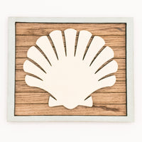 Sand Dollar, Shell or Starfish - Coastal Beach Mini Signs - Wooden Shiplap layered home decor - tier tray display or wall mount