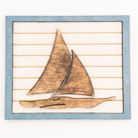 Anchor, Sailboat, Ship's Helm - Coastal Beach Mini Signs - Wooden Shiplap layered home decor - tier tray display or wall mount - Sprouting Expressions