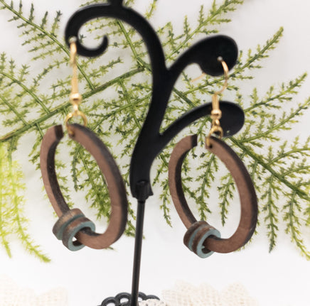 Handmade Laser Cut dangle hoop earrings wood with Interchangeable charms - Sprouting Expressions