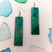Sun And Sea Ombre collection Rectangle Earrings - Handmade Laser Cut jewelry - Dangle earrings - Beach Lover Gift - Sprouting Expressions