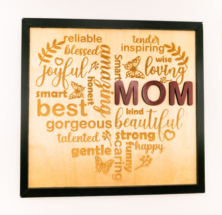 Mother's Day word art Wall hanging - Wooden layered home decor - Give Mom a gift that tells her how special she is. - Sprouting Expressions