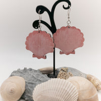 Shell Seashell Earrings Handmade Laser Cut wood dangle earrings Sea Ocean Lover Gift