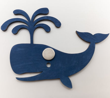 Handmade Whale Wood Refrigerator Magnet Laser Cut & hand painted - Ocean Beach Lover Gift
