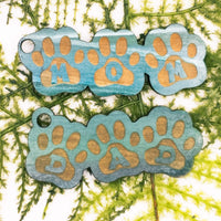 Wooden Keychain Mom Dad Pet parents gift - Fur Babies pawprints for Mother's and Father's Day