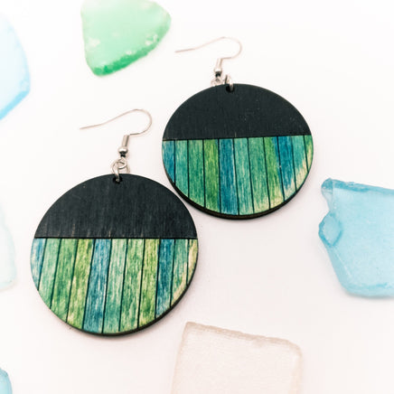 Sun And Sea Ombre collection Round Earrings - Handmade Laser Cut jewelry - Dangle earrings - Beach Lover Gift - Sprouting Expressions