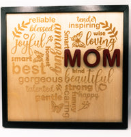 Mother's Day word art Wall hanging - Wooden layered home decor - Give Mom a gift that tells her how special she is. - Sprouting Expressions