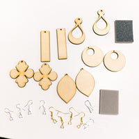 DIY Earring Making Kit, wooden blanks for sublimation earrings and paint pour art, earring components included