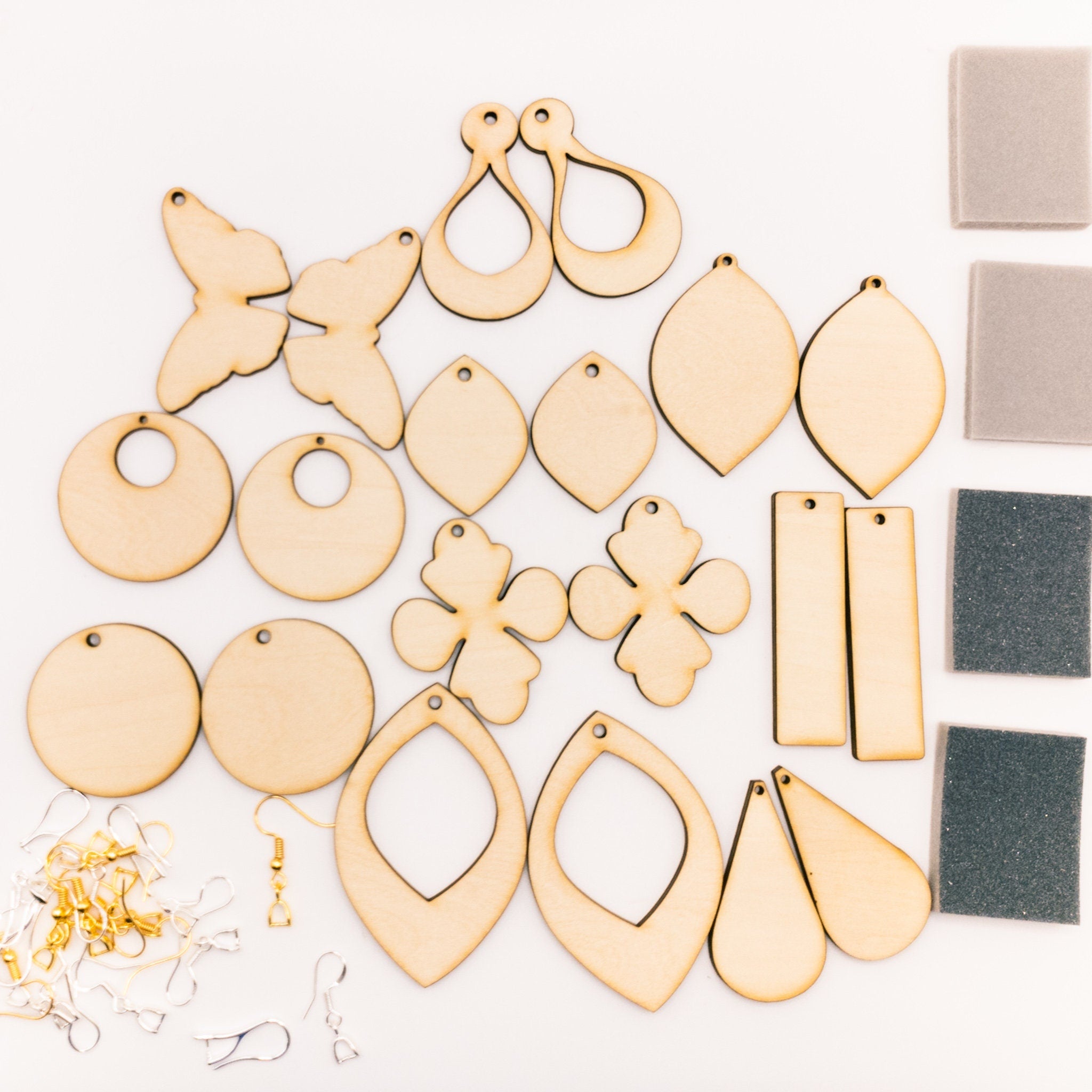 DIY Earring Making Kit, wooden blanks for sublimation earrings and pai