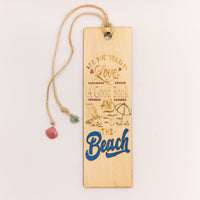 Beach Lover bookmark wooden Engraved - Book mark gift for a book club or book worm. Personalization available.