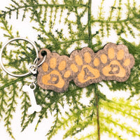 Wooden Keychain Mom Dad Pet parents gift - Fur Babies pawprints for Mother's and Father's Day