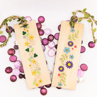 Floral Engraved wooden book mark - Bookmark gift for a book club or book worm. Personalization available. - Sprouting Expressions