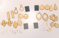 DIY Earring Making Kit, wooden blanks for sublimation earrings and paint pour art, earring components included