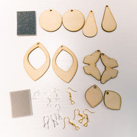 DIY Earring Making Kit, wooden blanks for sublimation earrings and paint pour art, earring components included