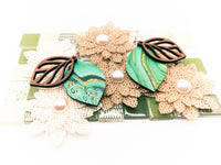 Leaf Earrings, Dangle earrings, Hand made Laser Cut wood, Lightweight jewelry Gift, layered drop earrings
