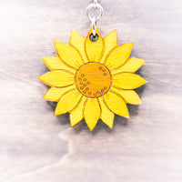 Dangle earrings, Sunflower floral earrings - Hand made jewelry, Laser Cut wood - Lightweight jewelry Gift