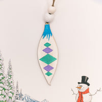 Christmas Tree Ornament Set, Wooden Ornament reminiscent of Grandparent's vintage glass ornaments, Gift Tag