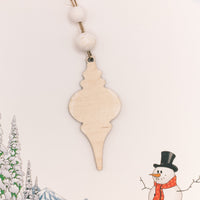 Christmas Tree Ornament Set, Wooden Ornament reminiscent of Grandparent's vintage glass ornaments, Gift Tag