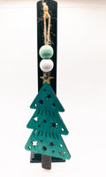 Christmas Tree Ornament, Wooden Ornament, xmas tree with stars, Fir Tree, Pine Tree