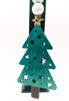 Christmas Tree Ornament, Wooden Ornament, xmas tree with stars, Fir Tree, Pine Tree