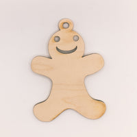 DIY Gingerbread Man Ornament Kit, Painting Craft kit, Wooden Christmas Ornament Craft