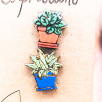 Garden Stud Earrings, Cute stud earring sets, tiny stud earrings, potted plants