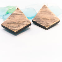 Weathered Wood Dangle earrings - Hand made jewelry, Laser Cut wood - Barn Wood, Drift wood - 3 styles