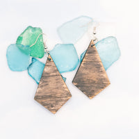 Weathered Wood Dangle earrings - Hand made jewelry, Laser Cut wood - Barn Wood, Drift wood - 3 styles