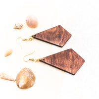 Summer Seashell Dangle earrings - Hand made jewelry, Laser Cut wood - Summer Gift, Summer Jewellery