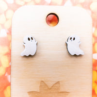 Halloween Ghost Stud Earrings,  Halloween Jewelry, tiny stud earrings, friendly spook
