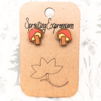 Mushroom Stud Earrings, Cute stud earring set, tiny stud earrings, Garden Shrooms